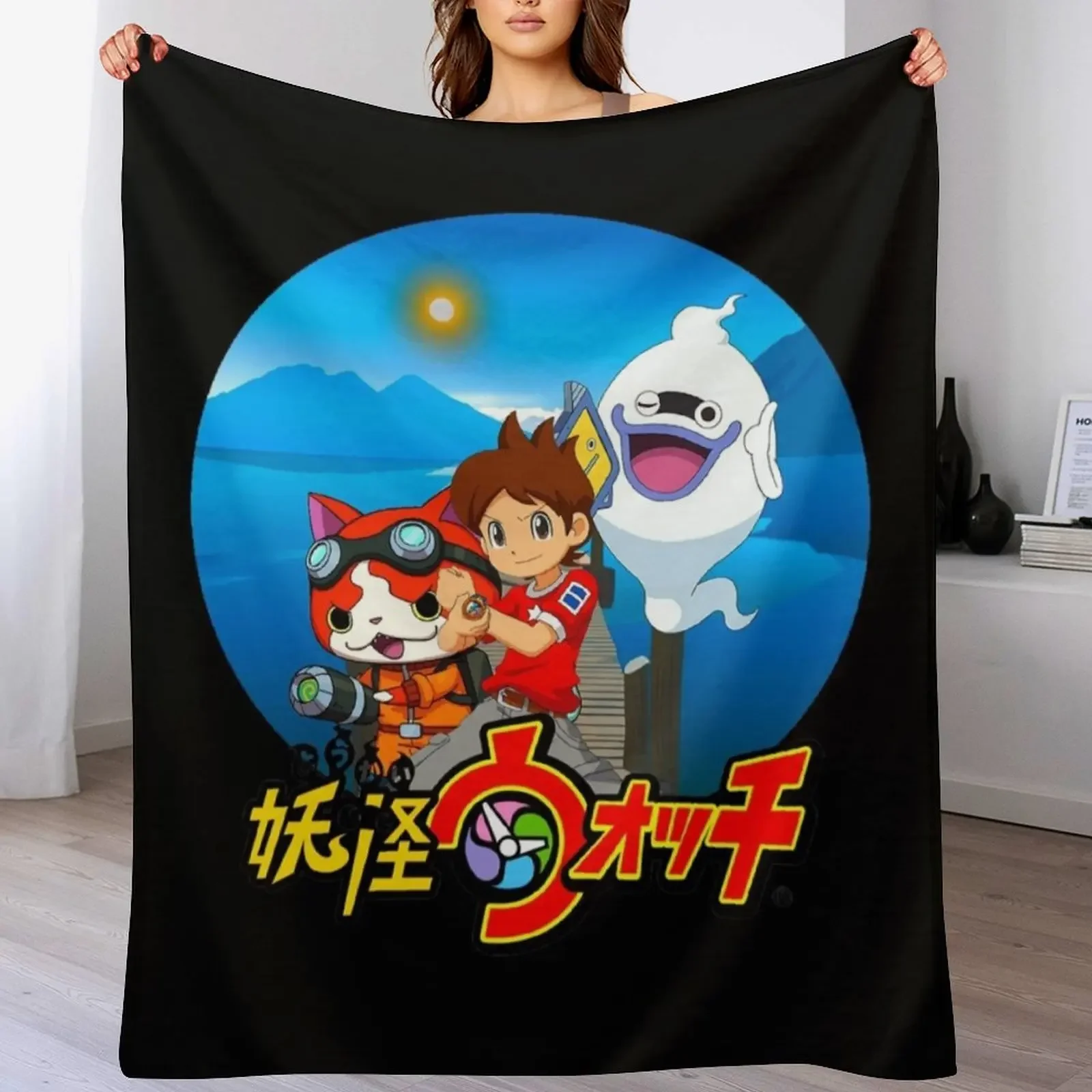 yokai-watch Throw Blanket Bed Fashionable Designers Blankets