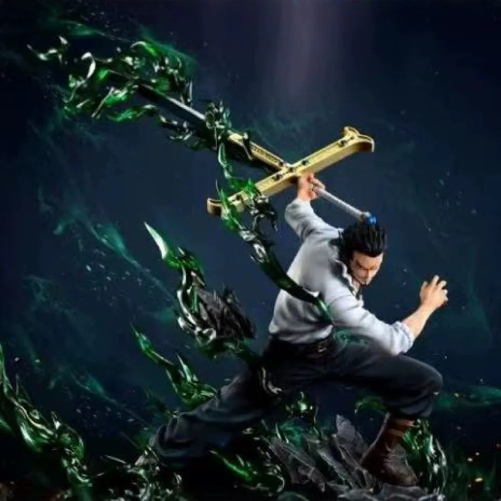 

Коллекционная фигурка One Piece Dracule Mihawk Hawk Eye GK, 35 см, из ПВХ, статичная, аниме-статуэтка, модель для декора дома, подарок для фанатов