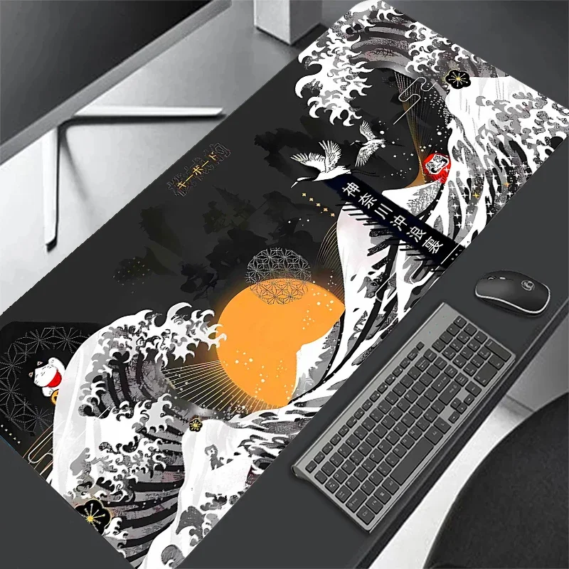 Art mousepads Japan Kanagawa Julang large game mousemats gamer keyboard mousemat natural soft rubber computer desk pad