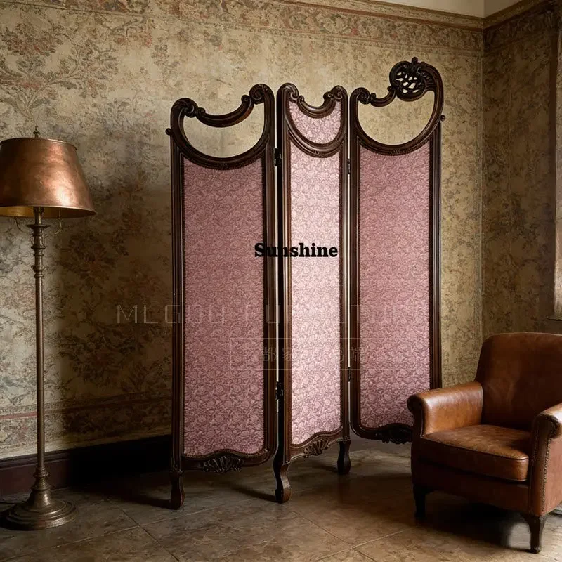 

Французская ретро-ширма из цельного дерева, складная, с возможностью комбинирования, мобильная, с возможностью индивидуальной настройки мебели.