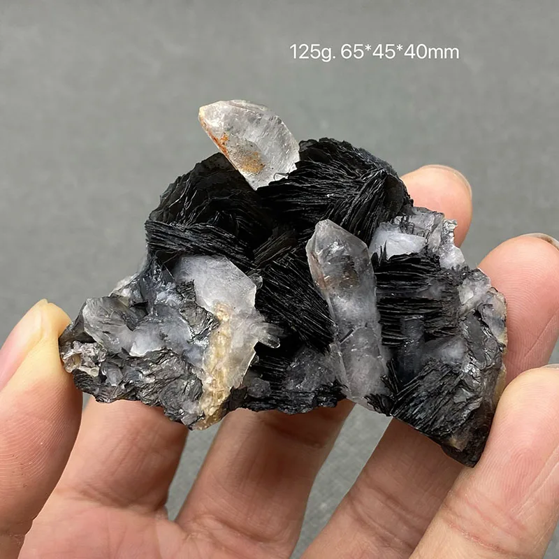 

100% Natural Specular hematite and crystal symbiosis mineral specimen crystal stones and crystals quartz healing crystal