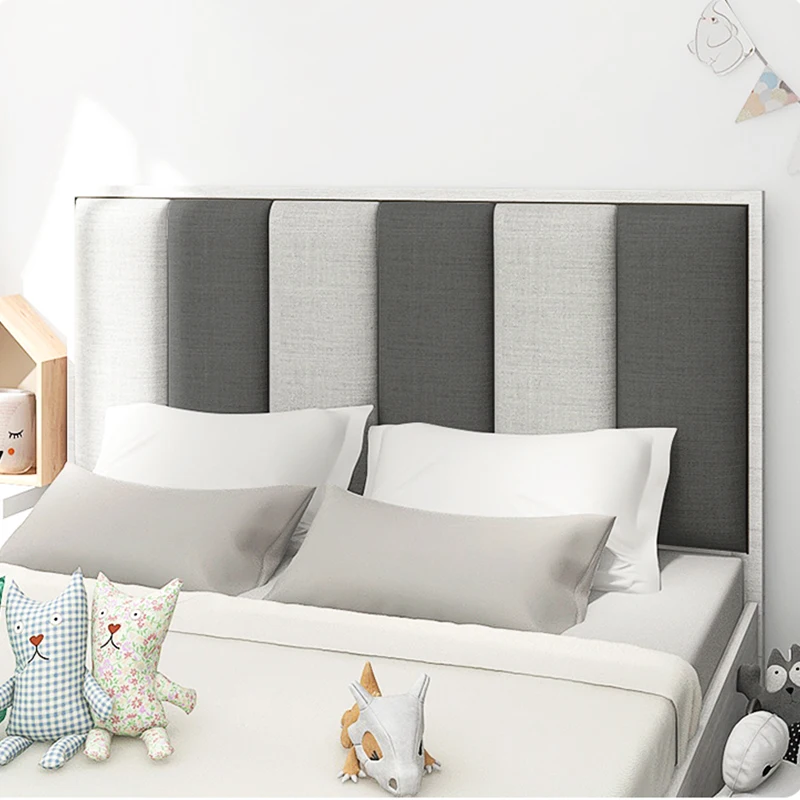 Upholstered Wall Mounted Headboard, 3D Soundproof Wall Panels Peel and Stick Headboard for Queen Size Bedroom Accessories