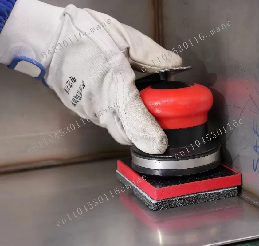 Square Air Random Orbital Sander Pneumatic Polishing Machine Rotary Vane Motor Hook Loop Pad Self-Vacuum Dust Collection for Car