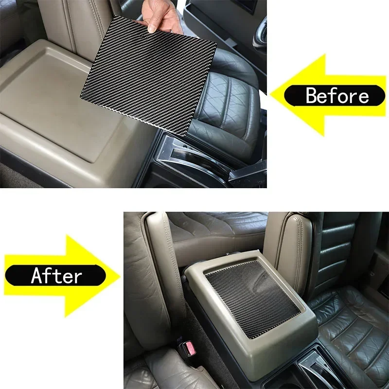 For Hummer H2 2003-2007 Soft Carbon Fiber Car Center Console Armrest Box Slot Pad Decorative Sticker Car Accessories