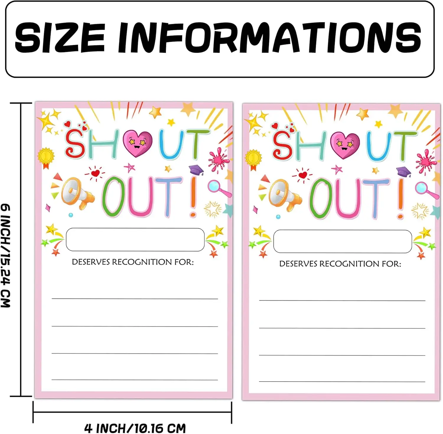 بطاقات الصراخ للموظفين 60 قطعة مقاس 4×6 بوصة