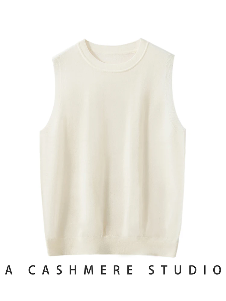 Gilet tricoté en laine pour femmes, coupe ample, rond, Base Ne Svel, vêtements intérieurs irt, décontracté, confortable, coréen, été 2025