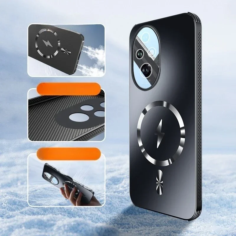

for Huawei Honor 200 200pro Magnetic Phone Case With Heat Dissipation Matte Drop Protection Full-Cover Shockproof Case