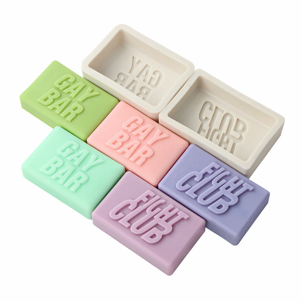 

Silicone GAY BAR & FIGHT Handmade Soap Mold Club English Alphabet Chocolate Candles Bake Pastries Mould