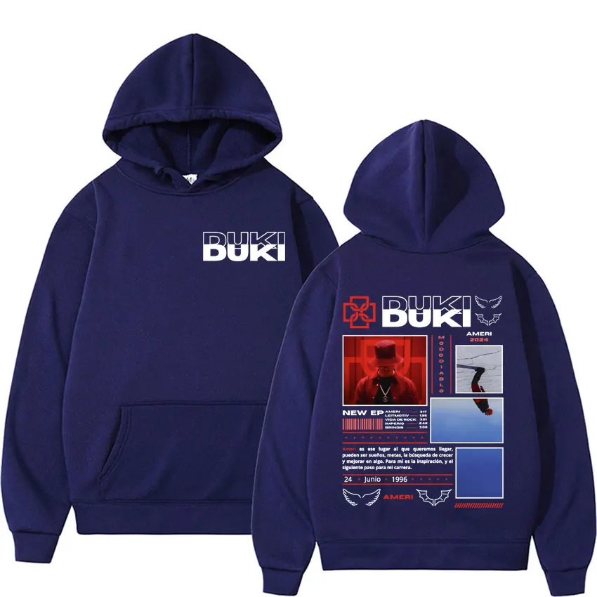 Rapper Duki Ameri 2024 Tour Graphic Hoodies for Men Women Casual Fleece High Quality Sweatshirts Harajuku Hip Hop Punk Pullovers