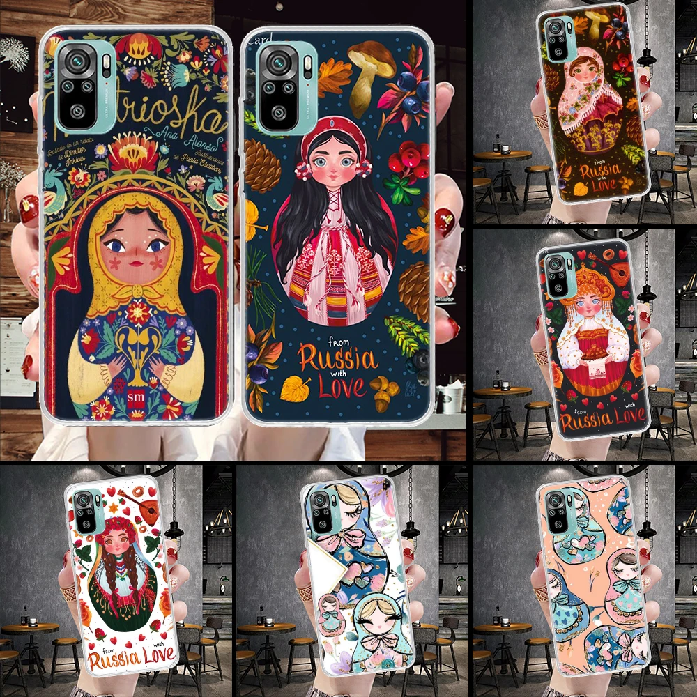 Russian Nesting Doll Cartoon Soft Phone Case For Xiaomi Redmi 9A 9C 9T 10A 10C 10 9 Prime 10X 8A 8 7A 7 6A 6 Pro K40 K20 K30 Cov