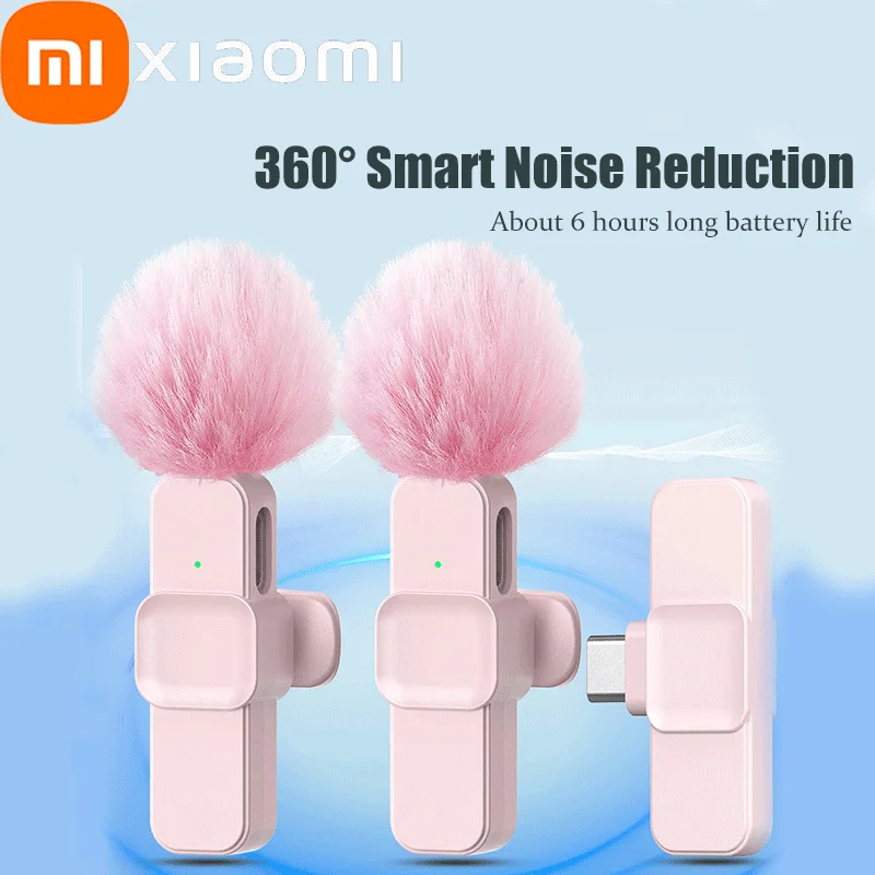 Xiaomi-micrófono Lavalier inalámbrico rosa para iPhone, Android, PC, juegos en vivo, teléfono, grabación de Audio y vídeo portátil, micrófono Vlog
