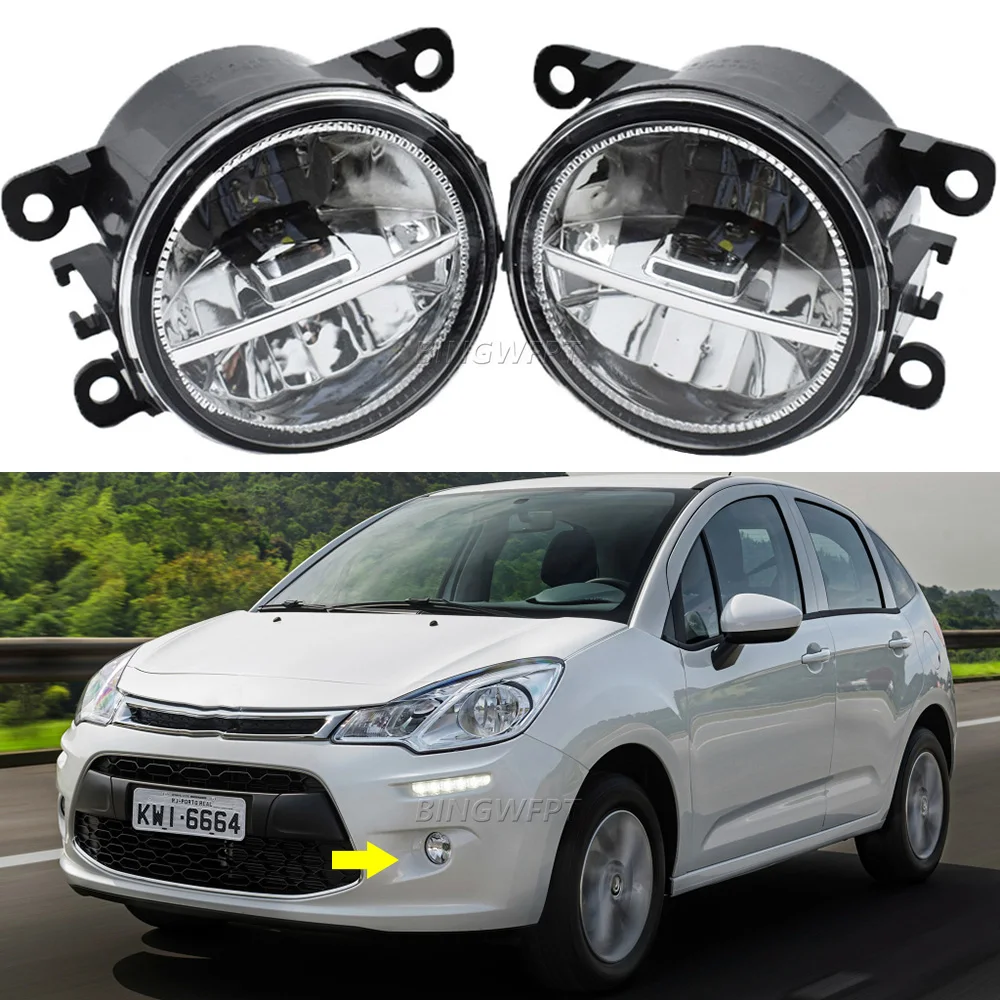 Car-Styling for Citroen C3 2010 2011 2012 2013 2014 2015 2016 9-Pieces Led Fog Lights H11 12V Fog Head Lamp