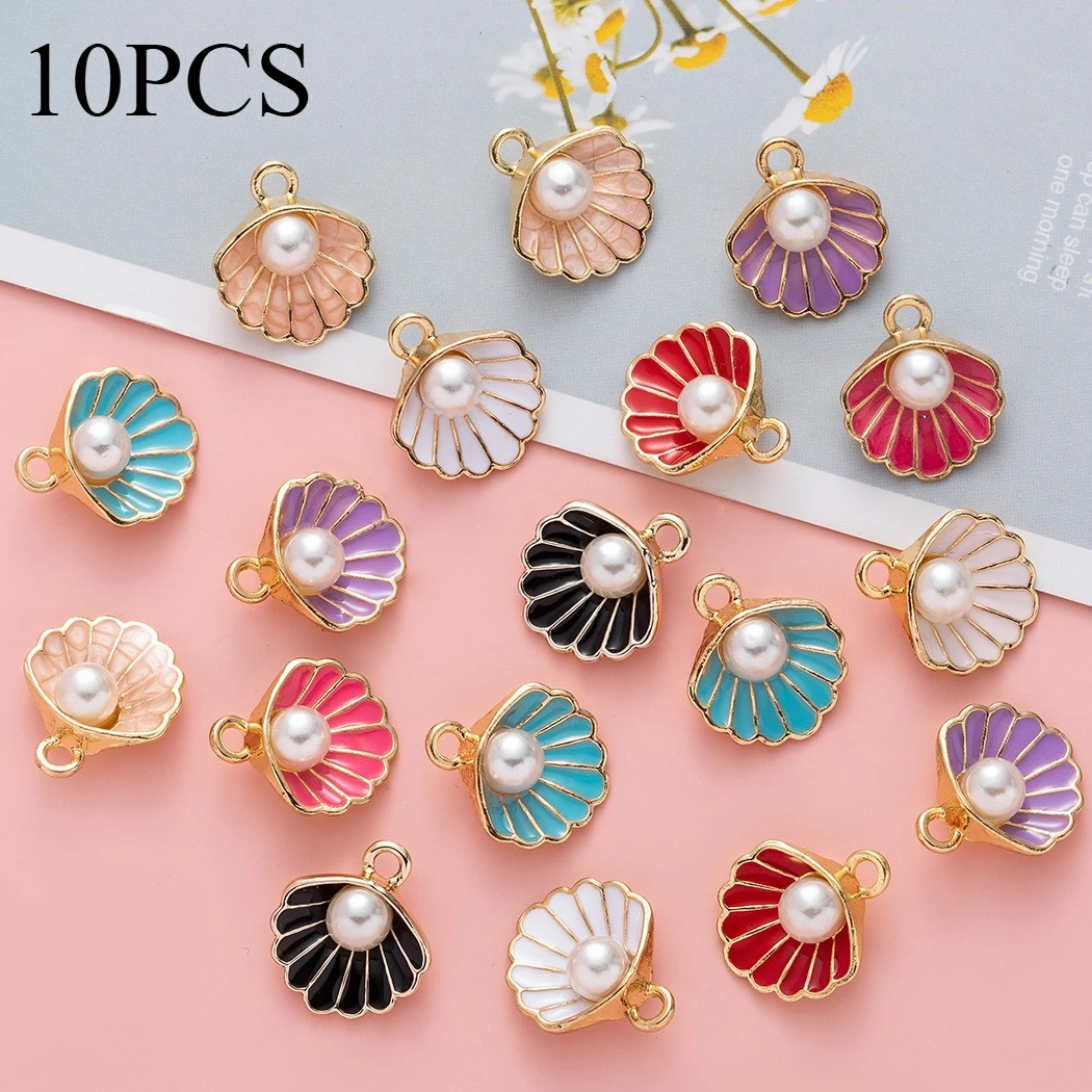 Accessories DIY Alloy Oil Drip Shell Pearl Pendant Earrings Earrings Necklace Material