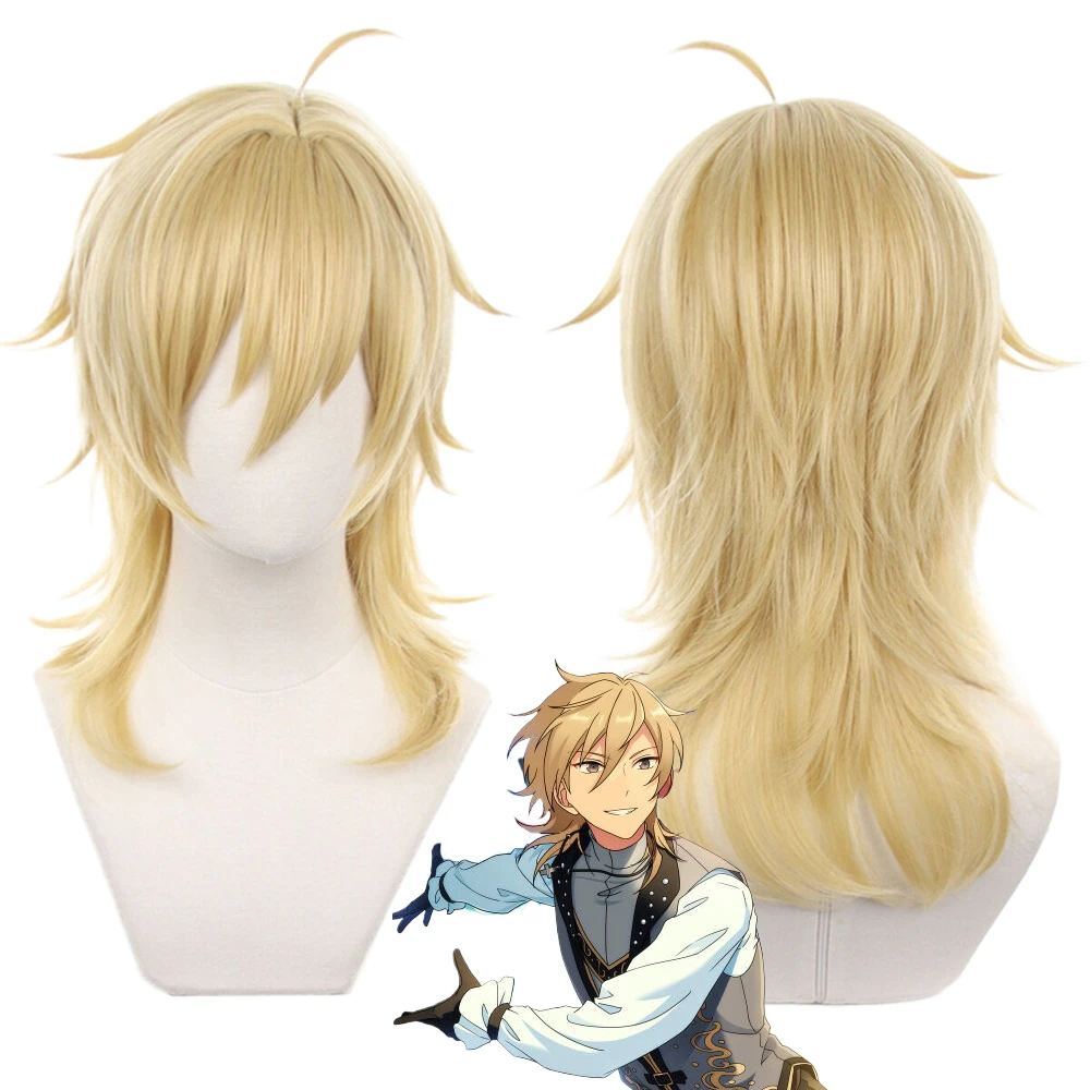 

Парик для косплея ES Hakaze Kaoru, короткий, льняно-золотистый, термостойкий, из синтетических волос, парик для аниме Hakaze Kaoru + шапочка для парика