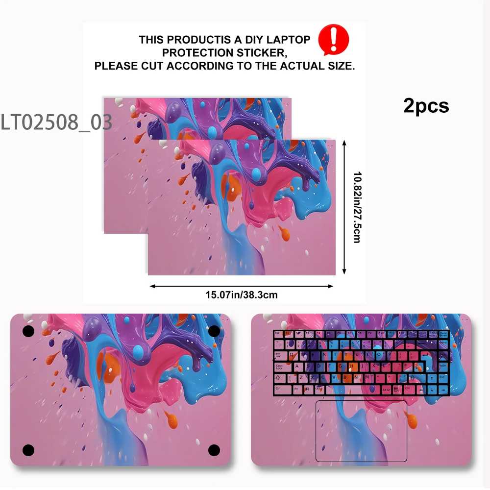 Fluid Wave Art Laptop Skin Sticker, Waterproof Vinyl Decal for 12-17 inch MacBook HP Lenovo Dell Notebook