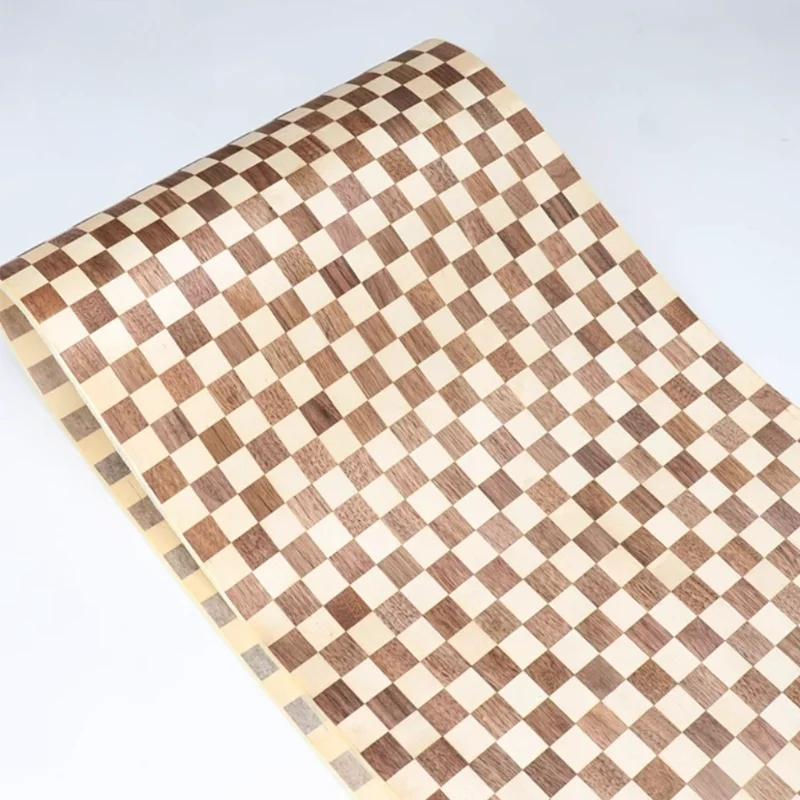 

L:2.5Metersx400x0.25mm Checkered checkerboard wood veneer Crafts diy decoration Cabinets furniture veneer sheet