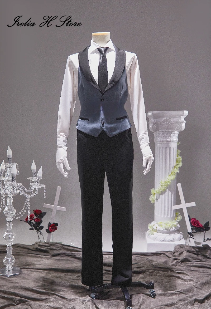 Irelia H Store Black Butler Sebastian Cosplay Costume Anime Game Sebastian Uniform Suit Halloween Costumes image 4
