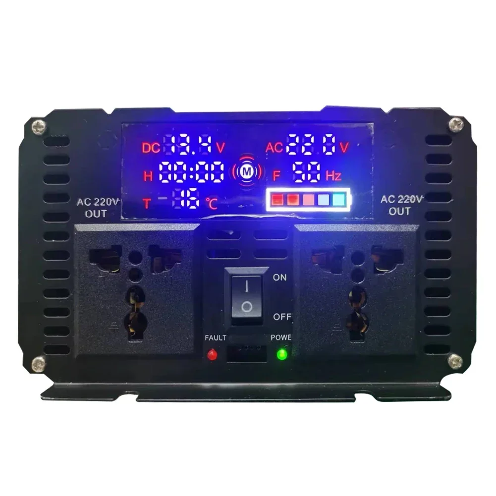 New 3000W Car Power Inverter Pure Sine Wave LED Display DC 12V/24V To AC 220V Solar Car Transformer Convert Car Inverters