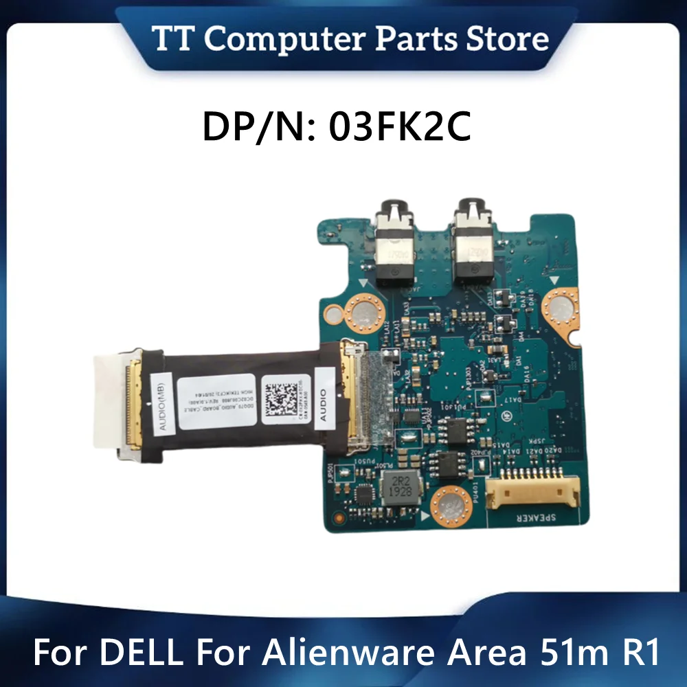 TT New Original Laptop Parts For DELL For Alienware Area 51m R1 Audio Board DDQ70 LS-G881P CN-03FK2C 03FK2C 3FK2C 0X2PHX