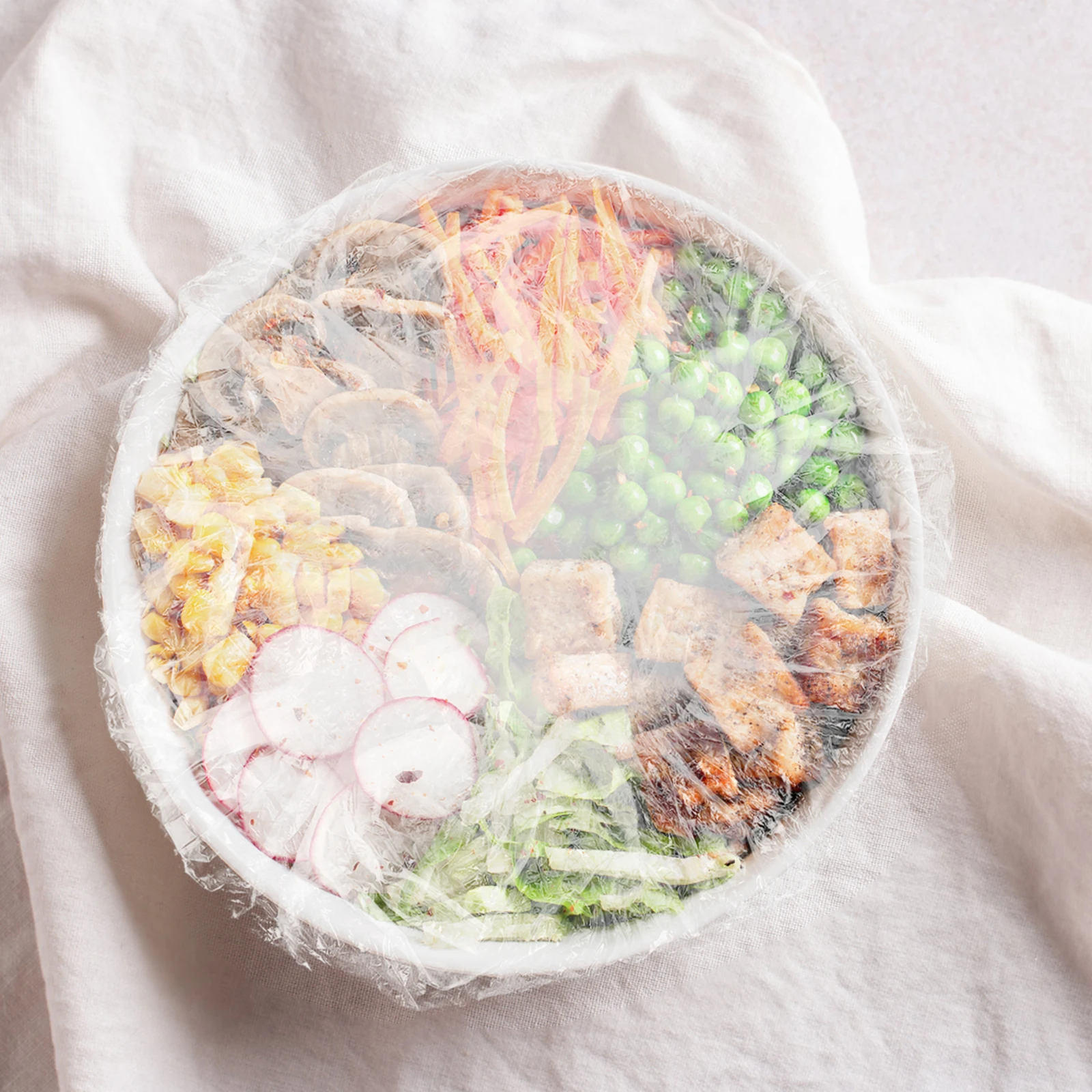 

100Pcs Elastic Food Storage Bowl Covers Stretch Plastic Wrap Kitchen Bowl Lids Fresh Food Preservation Plastic Covers for Bowls