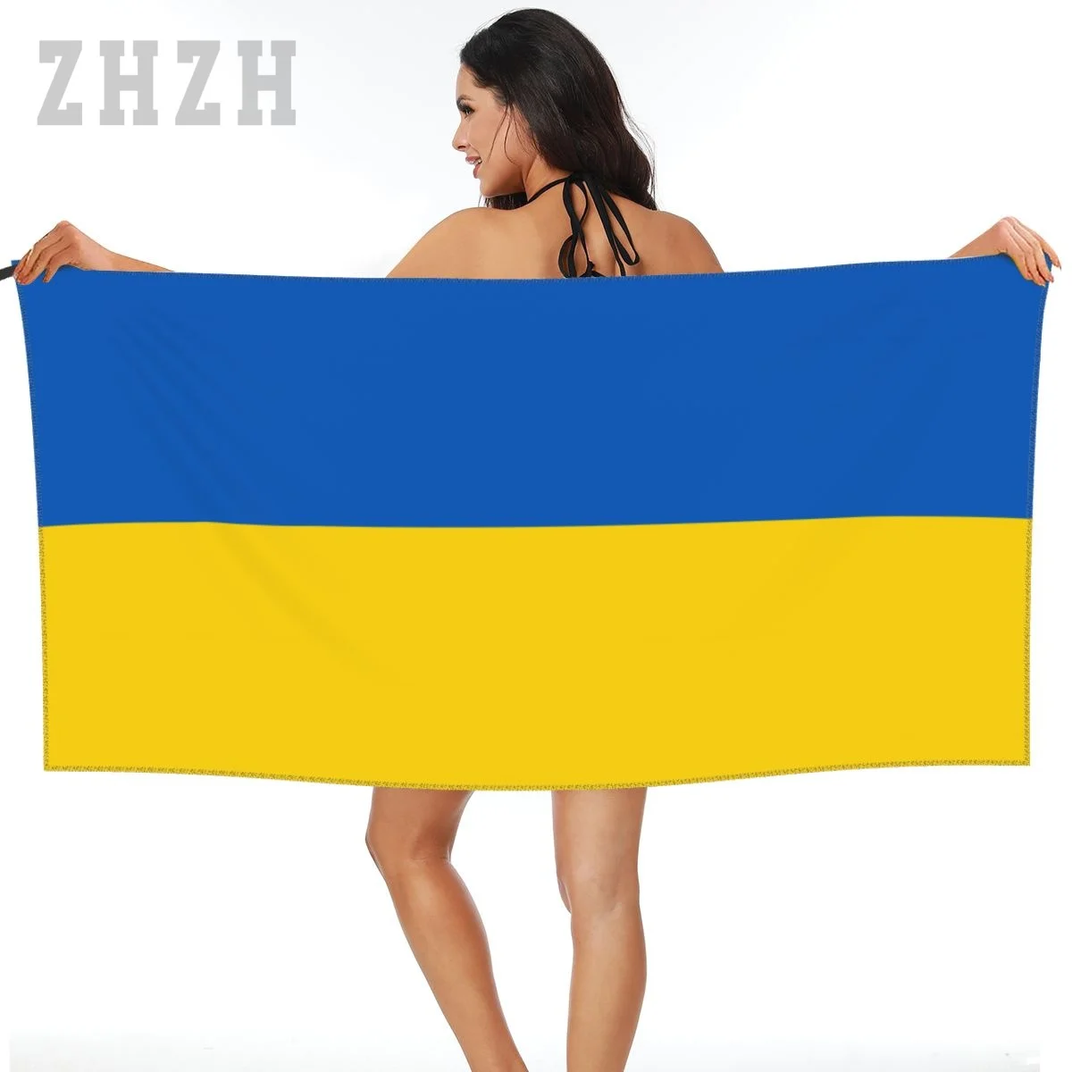 More Design Ukraine Flag Emblem Bath Towel Quick dry Microfiber Absorbing Soft Water Breathable Beach Swimming Bathroom