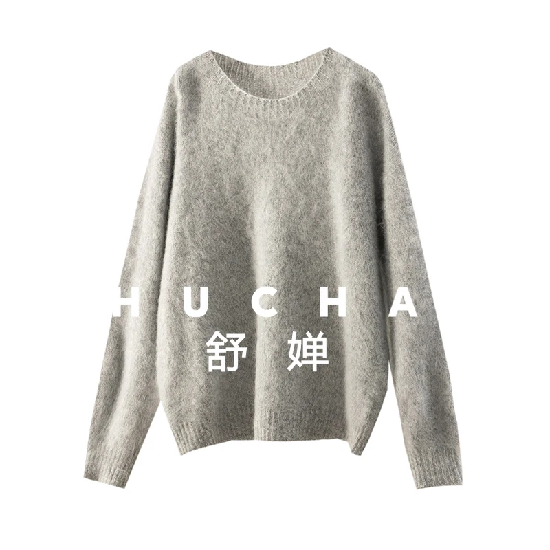 

Теплый французский бесшовный интегрированный свитер из 100-шерстяной пряжи с круглым вырезом, женский свитер 4Y76 Sueters De Mujer