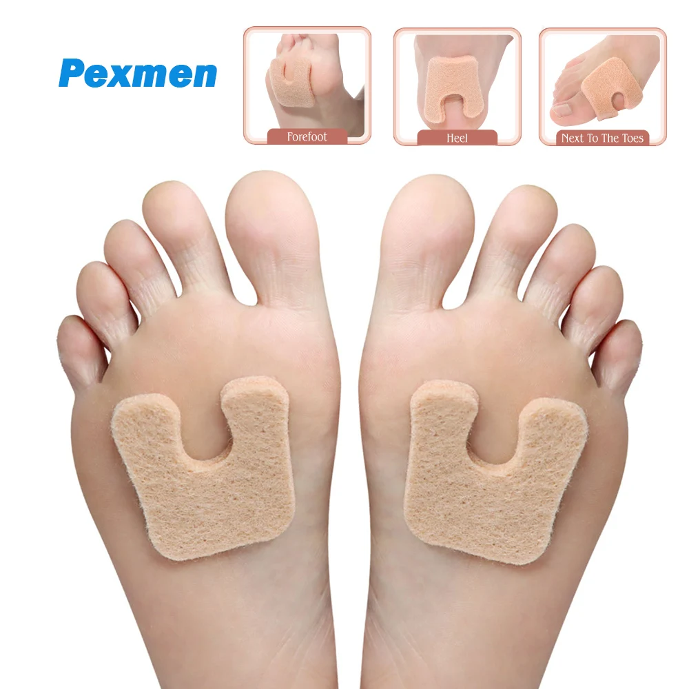 

Pexmen 4/10Pcs U-Shaped Felt Callus Pads Self-Stick Cushions Protect Calluses from Rubbing on Shoes Adhesive Pads