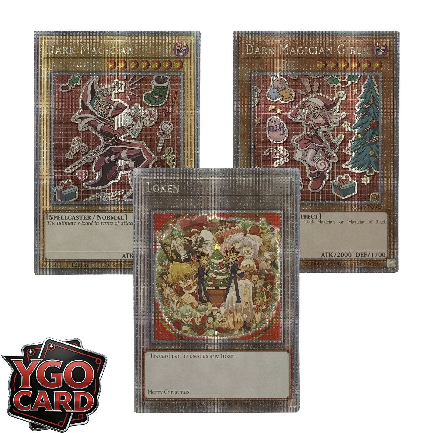 Orica YUGIOH Collection DIY Proxy Cards Dark Magician Girl Christmas Cards Token Xmas Gifts TCG Children's Gift Cards English