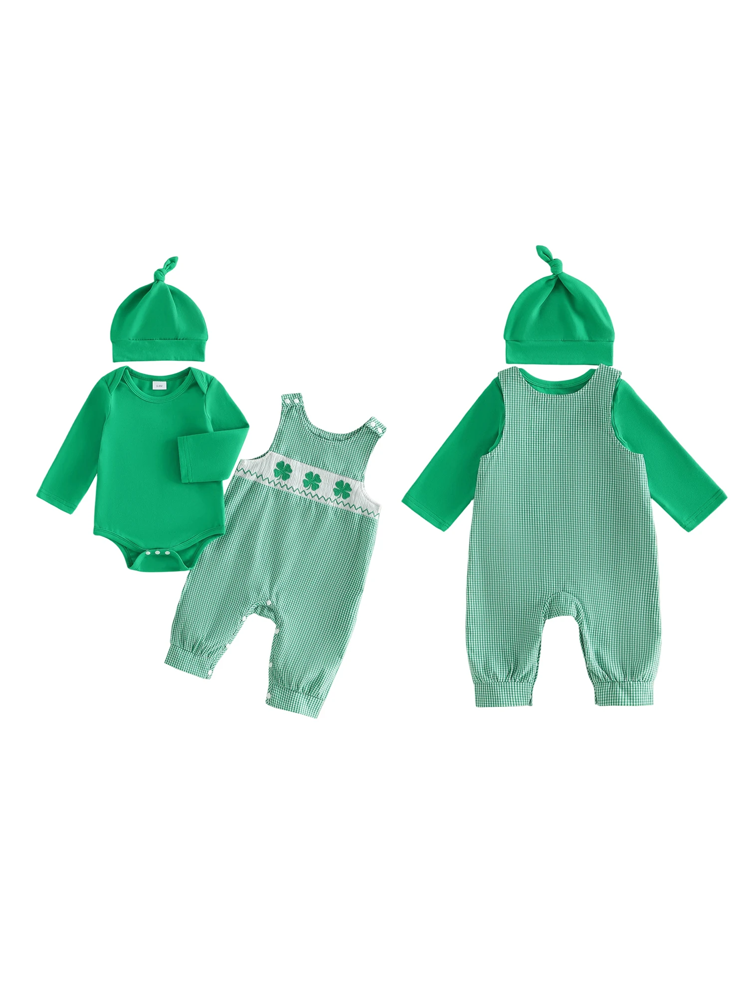 

Пасхальная одежда унисекс для малышей, комбинезон с принтом зеленого кролика, брюки и повязка на голову, весенний комплект из трех предметов