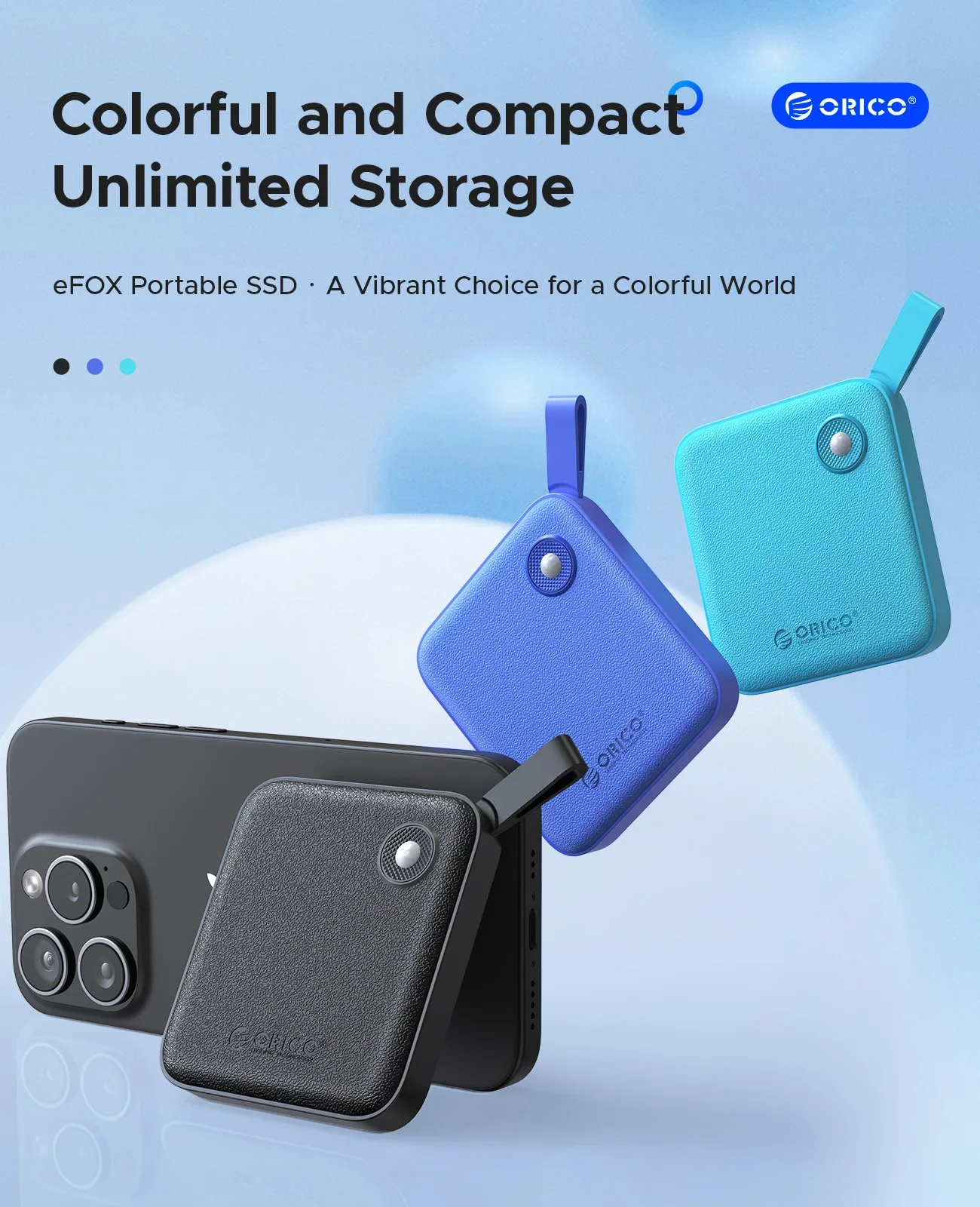 ORICO Portable SSD 1TB USB 3.2 Gen2 for iPhone 15 Pro Mac Windows