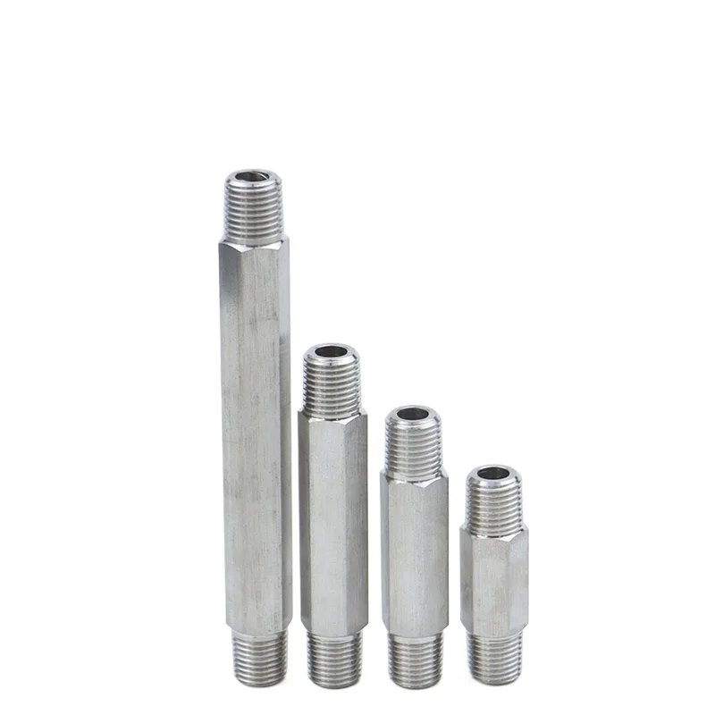 Guangluo High Pressure 50mm 1/2" Npt Male Hex Nipple Ss316 Stainless Steel Pipe Fitting Connector