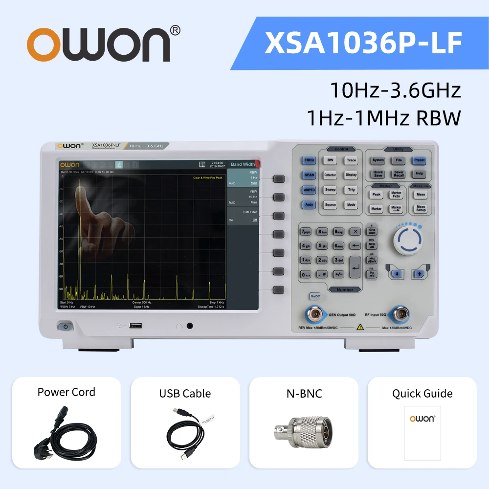 OWON XSA1015P-TG XSA1032P-TG Spectrumanalyzer 9KHz-3,2GHz 1Hz Resolutie Multi-touchscreen EMC USB LAN HDMI Tracking Generator
