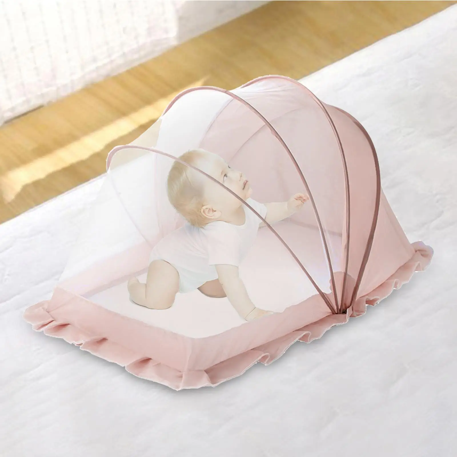 Crib Netting Cover Visible Foldable Soft Multifunction Easy Installation Baby Nets Cover for Infant Baby Kids Sleep Bed Travel