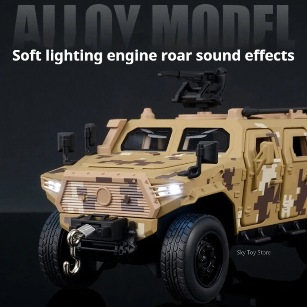 1:32 Schaal DongFeng Mengshi Sabertooth Diecast Model Legering Speelgoed Auto Deuren Geopend Geluid Licht Trek Terreinwagen kinderen Speelgoed