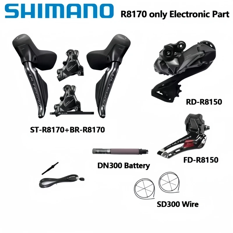 

Shimano R8170 ULTEGRA Di2 Электронная часть 2x12S R8150 Передний задний переключатель Гидравлический дисковый тормоз Набор для шоссейного велосипеда Di2