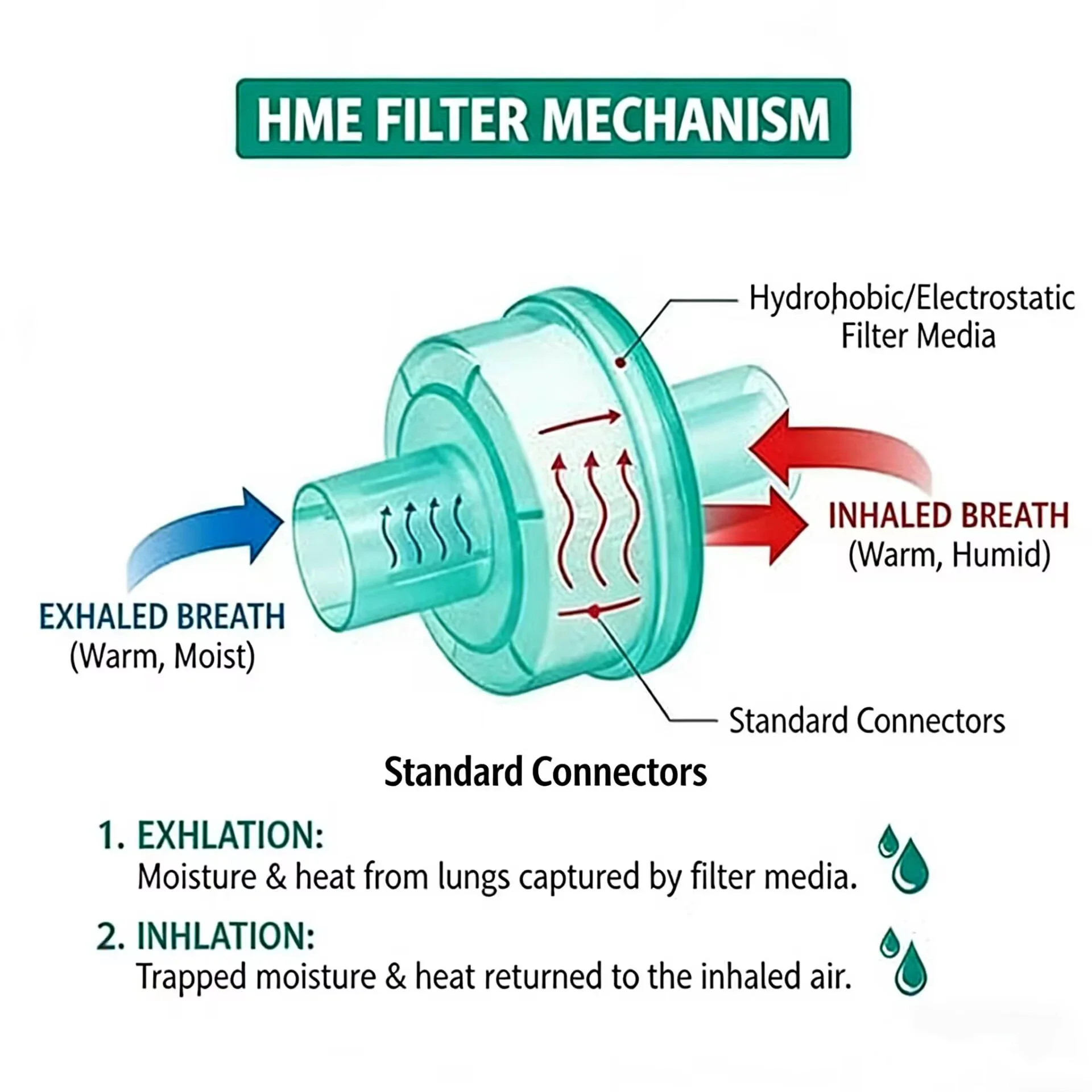 Disposable Breathing Filter, Anesthesia Circuit Heat and Moisture Exchange Filter, Disposable Artificial Nose Filter view 4