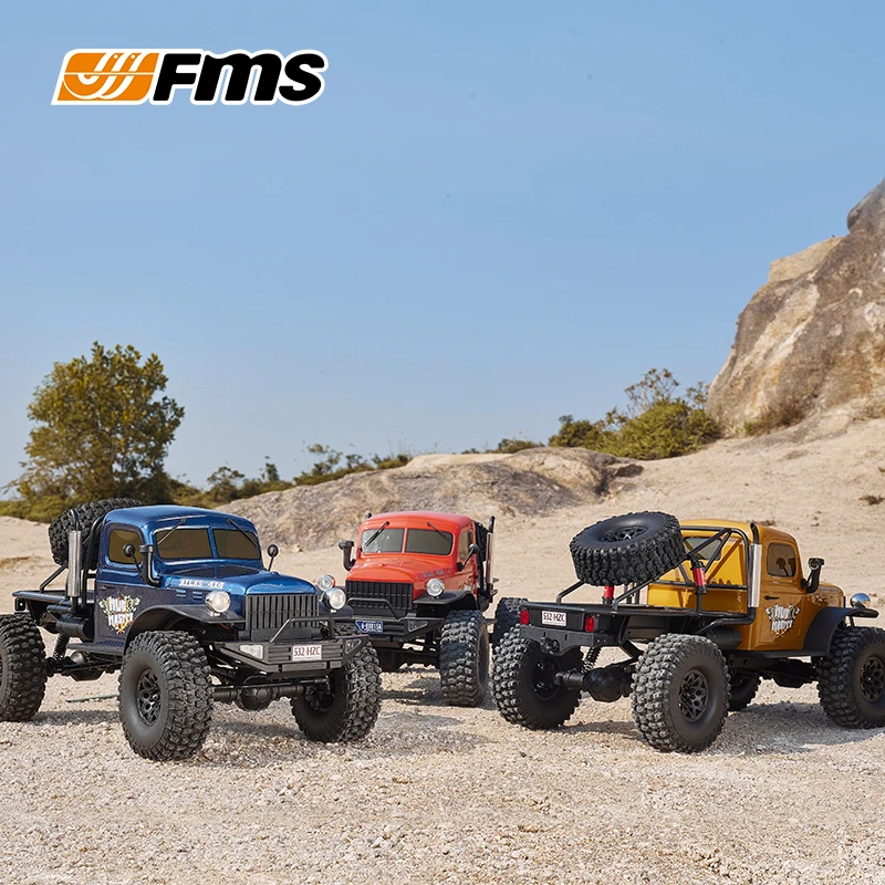 FMS 1/10 Atlas 4X4 4WD RC Rock Crawler 2.4G Remote Control Retro Off Road Climbing Car Adult Collection Hobby Gift Model Vehicle