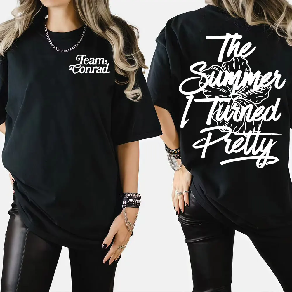 

Conrad The Summer I Turned Pretty Team Летние футболки из 100% хлопка с принтом Conrad Fisher Cousins Пляжные повседневные женские футболки большого размера.