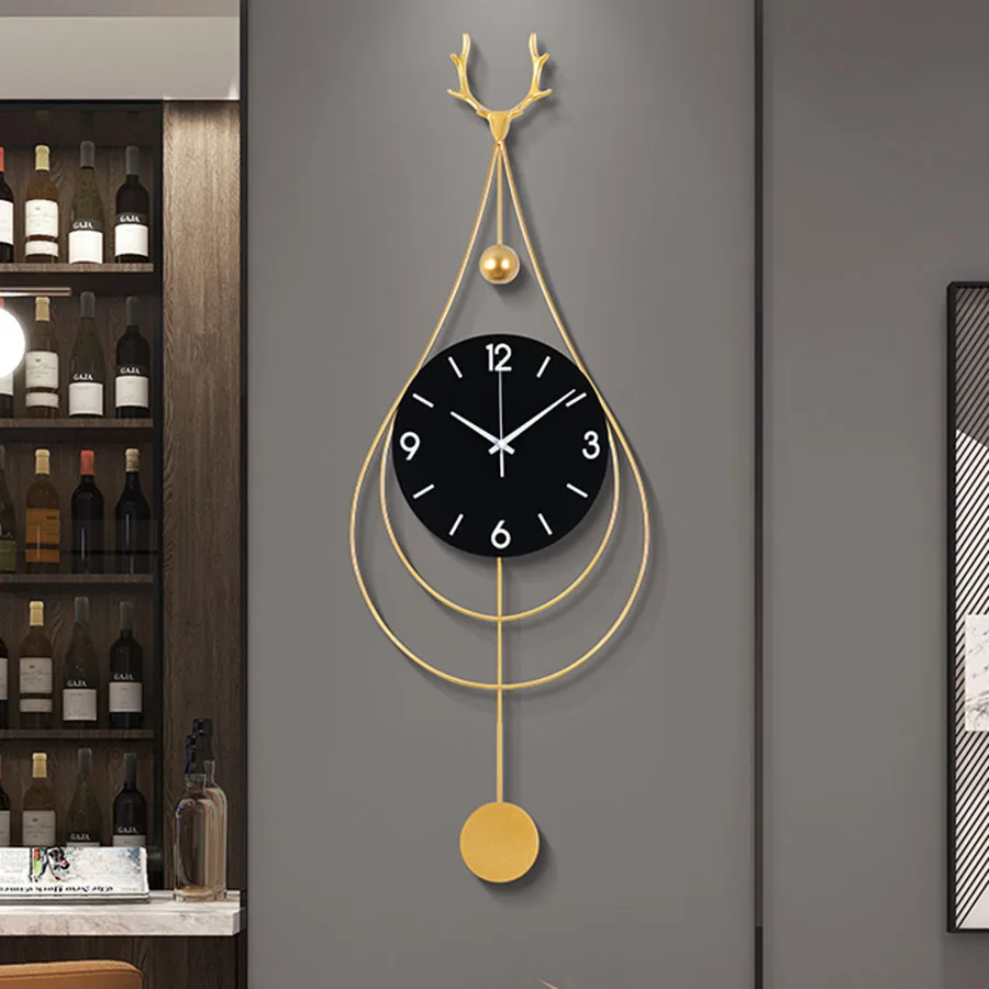 

Living Room Wall Clock Decoration Elegant Hand Home Wall Clock Pieces Gift Number Gold Round Black Silent Nordic Saat Home Decor