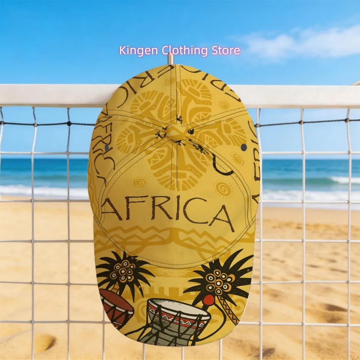 1pc with African Tribal Drums And Art Print Classic Baseball Cap Comfortable Non-Stretch Fabric Fitted Closure Sunshade Hat Idea