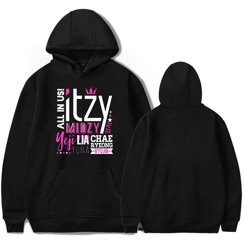 Kpop ITZY New Merch Cool Pullover Hoodie Winter Print Chinese Wear Style For Men And Women Streetwear Kawaii Clothes Kids Tops