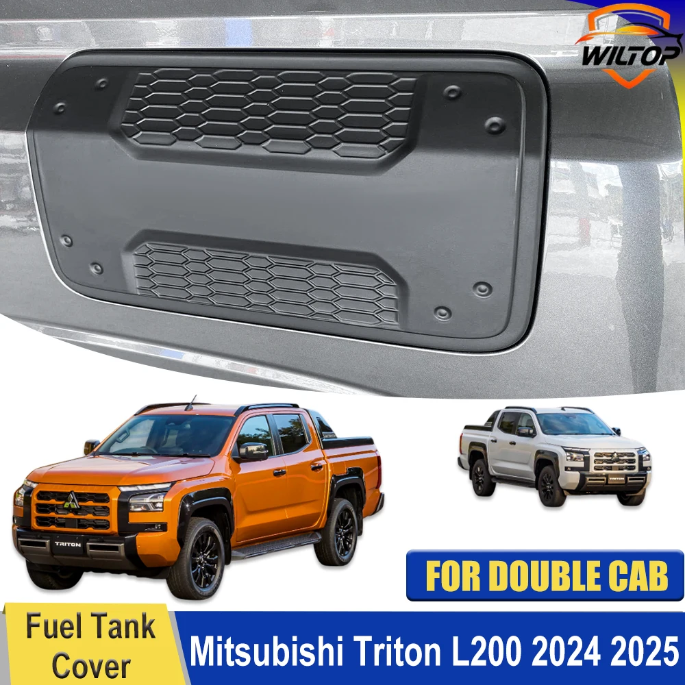 

Крышки топливного бака для Mitsubishi Triton L200 2024 2025, защитная крышка с двойной кабиной, газовая крышка, АБС-пластик, матовый черный, внешние аксессуары для автомобиля