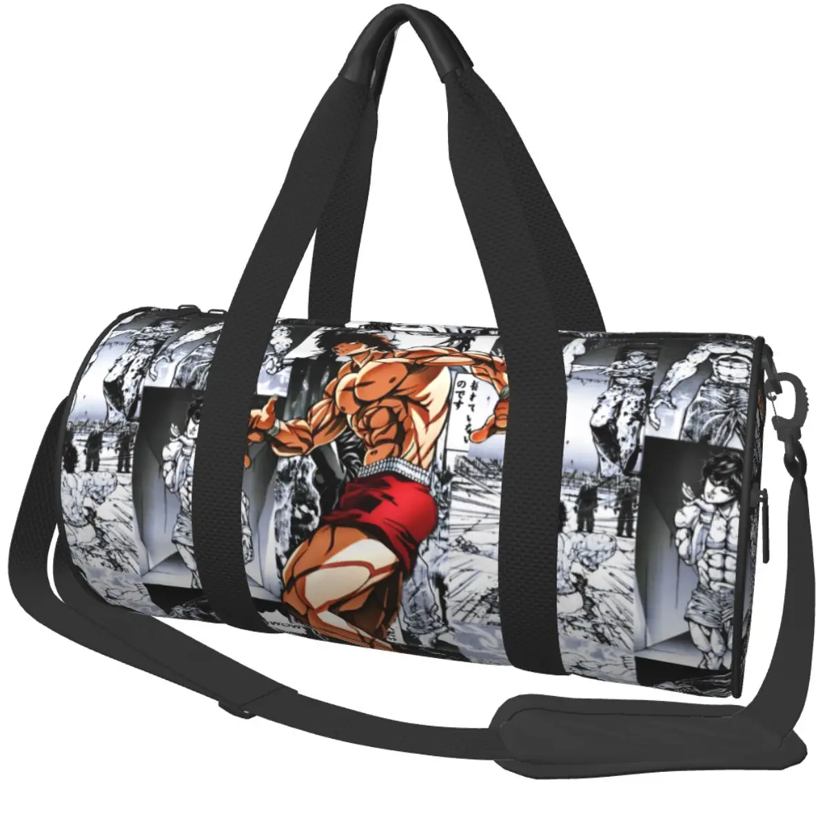 Baki Jack Yujiro Hanma Gym Bag Bodybuilding Manga Outdoor Sports Bags with Shoes Luggage Handbag Retro Fitness Bag For Couple