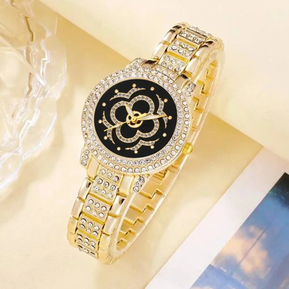 7PCS Set Women Luxury Casual Fashion Quartz Watch Necklace Earring Bracelet Ring Wristwatches Dress Clock Set Montre Femme