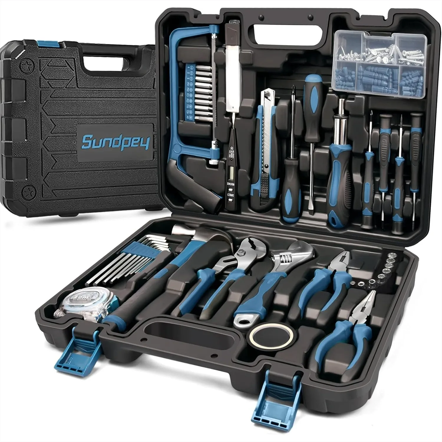 148-Pcs Home Tool Kit, Household Basic Portable Hand Repair Set with Case & Screwdriver