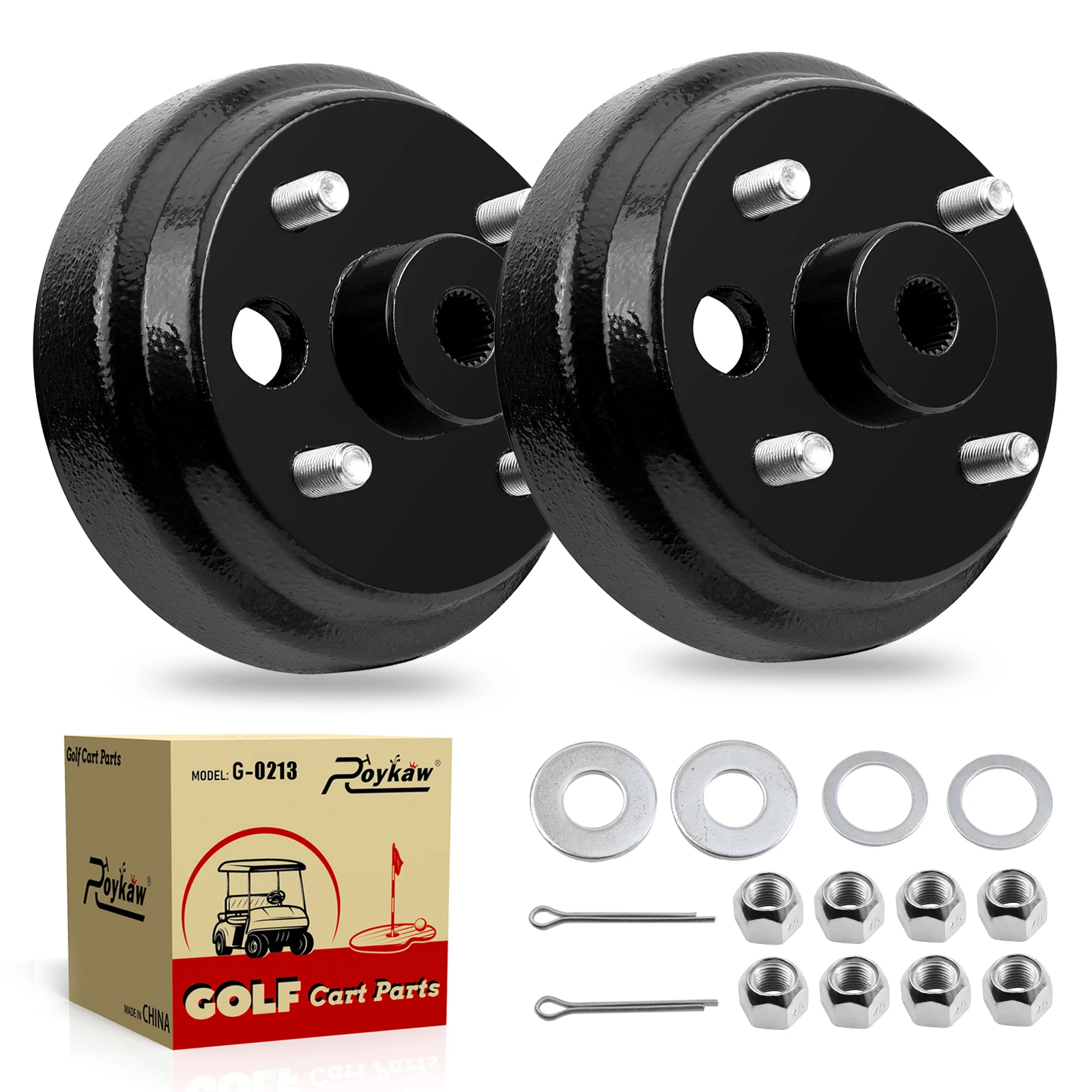 Roykaw Golf Cart Brake Hub Drum w/30 Teeth Die Casting Fine Splined for EZGO 4 Cycle Gas, OEM# 21807G1, 41843-94