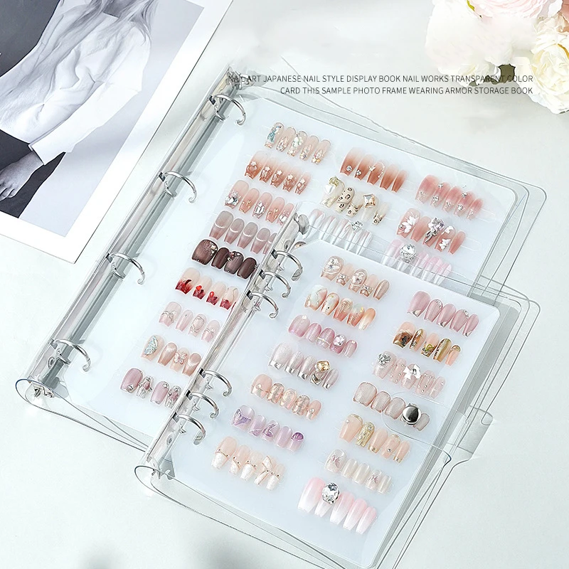 

Nail Art Collection Album Nail Storage Clip Nail Display Board Minimalist Album Nail Storage Booklet With 4 Loose Pages