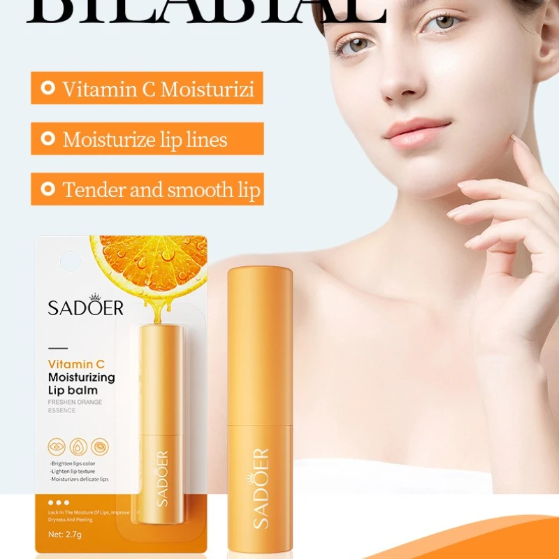 Baume à lèvres à la vitamine C, 2.7g, nourrissant, hydratant et hydratant, nourrissant, durable, prévient les fissures, réparation, soins quotidiens