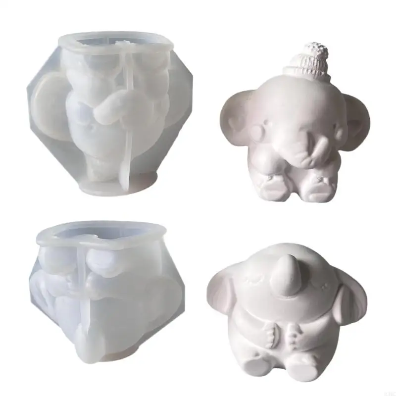 

R3MC Lovely Elephant Flexible Silicone Mould for Crafting Supplies Unique Designs Resin And Gypsum Decorations Daily Use