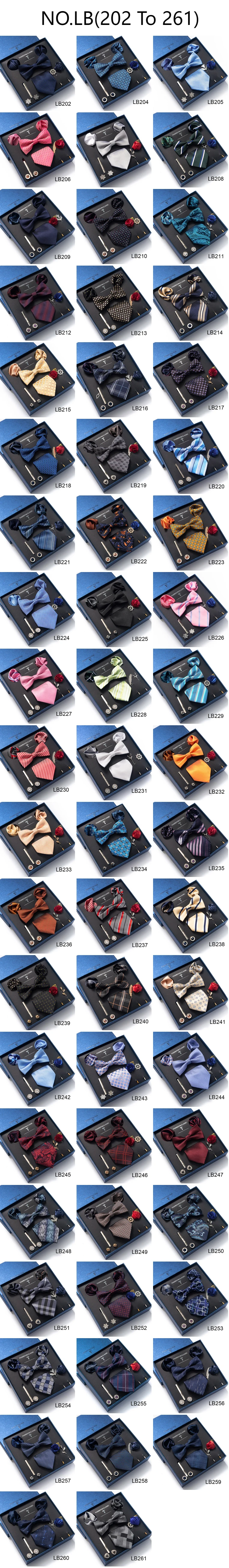 Herren-Krawatten-Set, luxuriöse Geschenkbox, Seidenkrawatte, Krawatten-Set, 8-teilig, innenverpackt, festliches Geschenk, Krawatte, Einstecktücher, Urlaubsgeschenk für Männer – Detail 6